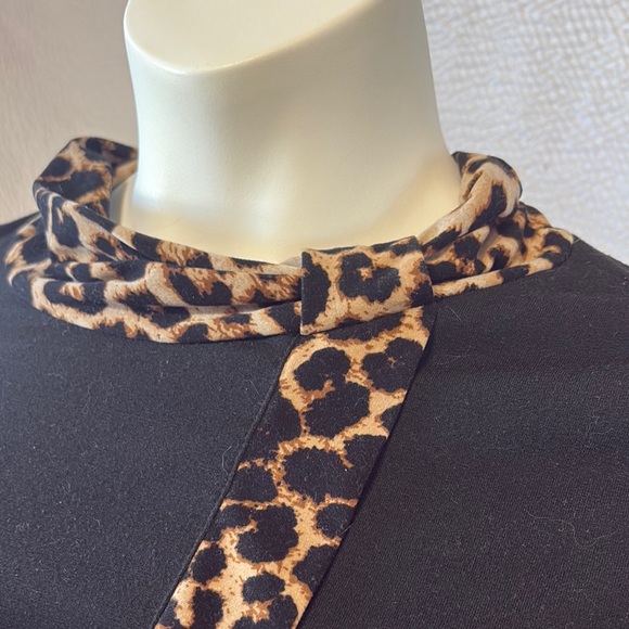 Lucky Brand Black and Leopard Print Tunic - Picture 4 of 6